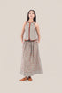 Embroidered cotton skirt with pockets